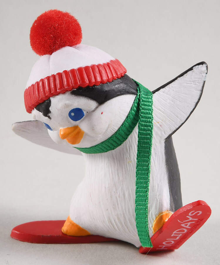 Merry Miniatures 1988 Penguin On Skis - Boxed by Hallmark Gold Crown-1