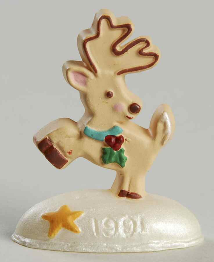 Merry Miniatures 1991 Cookie Reindeer - Boxed by Hallmark Gold Crown-1