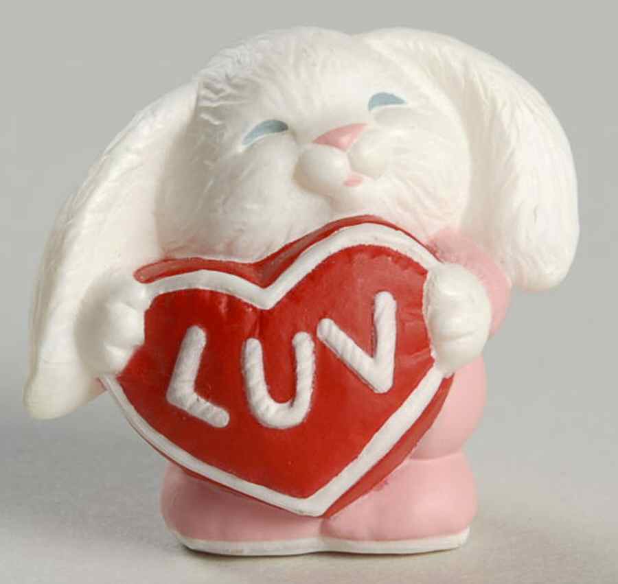 Merry Miniatures 1991 Bunny W/Luv Heart - No Box by Hallmark Gold Crown-1
