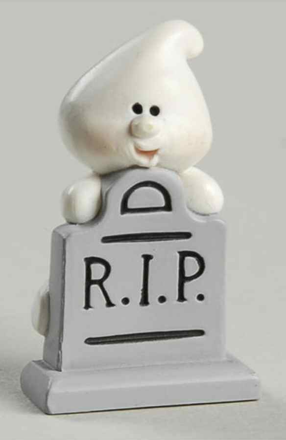 Merry Miniatures 1993 Ghost On Tombstone - Boxed by Hallmark Gold Crown-1