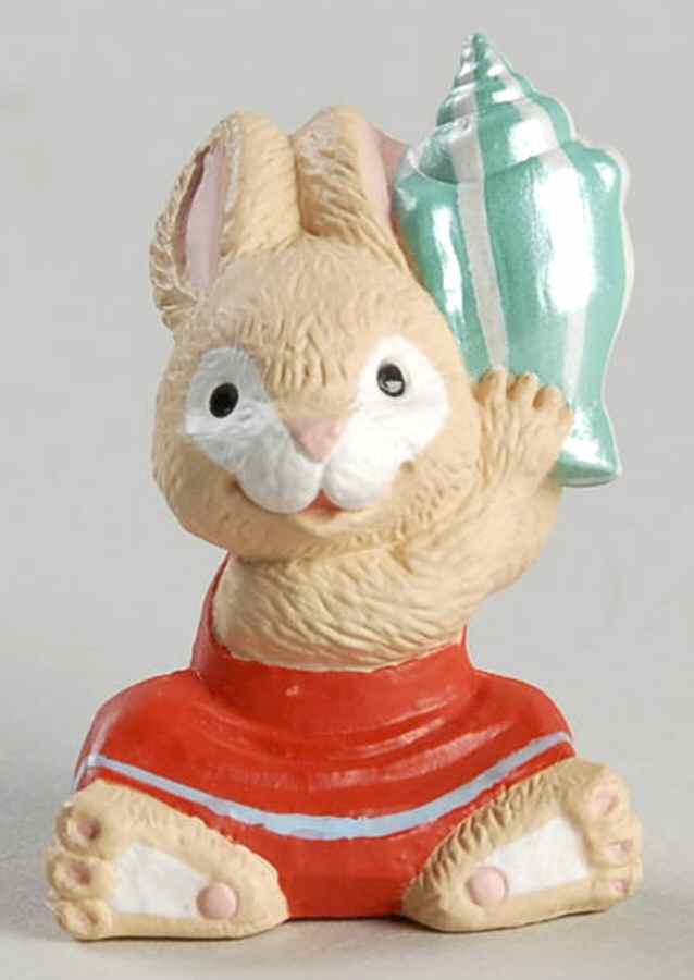 Merry Miniatures 1993 Bunny With Seashell - Boxed by Hallmark Gold Crown-1