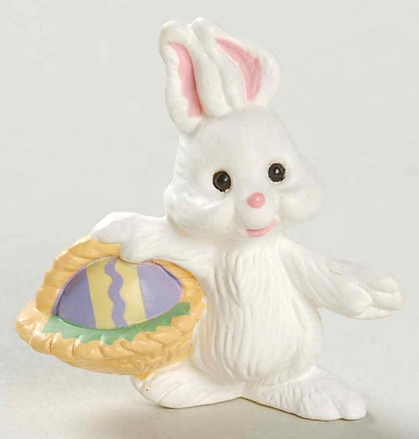 Merry Miniatures 1993 Bunny With Basket - Boxed by Hallmark Gold Crown-1