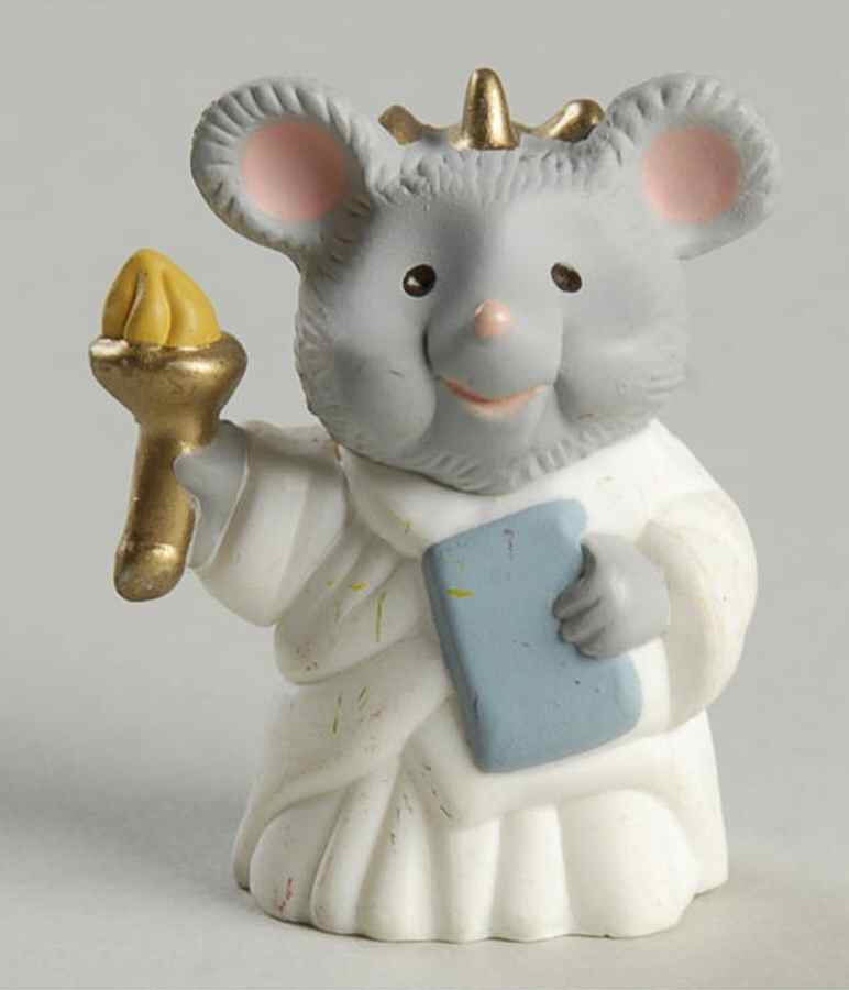 Merry Miniatures 1993 Mouse Statue Of Liberty - Boxed by Hallmark Gold Crown-1