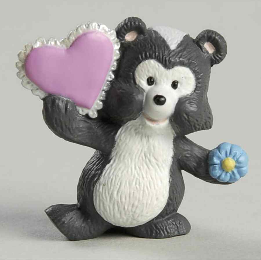 Merry Miniatures 1993 Skunk With Lacy Heart  - Boxed by Hallmark Gold Crown-1