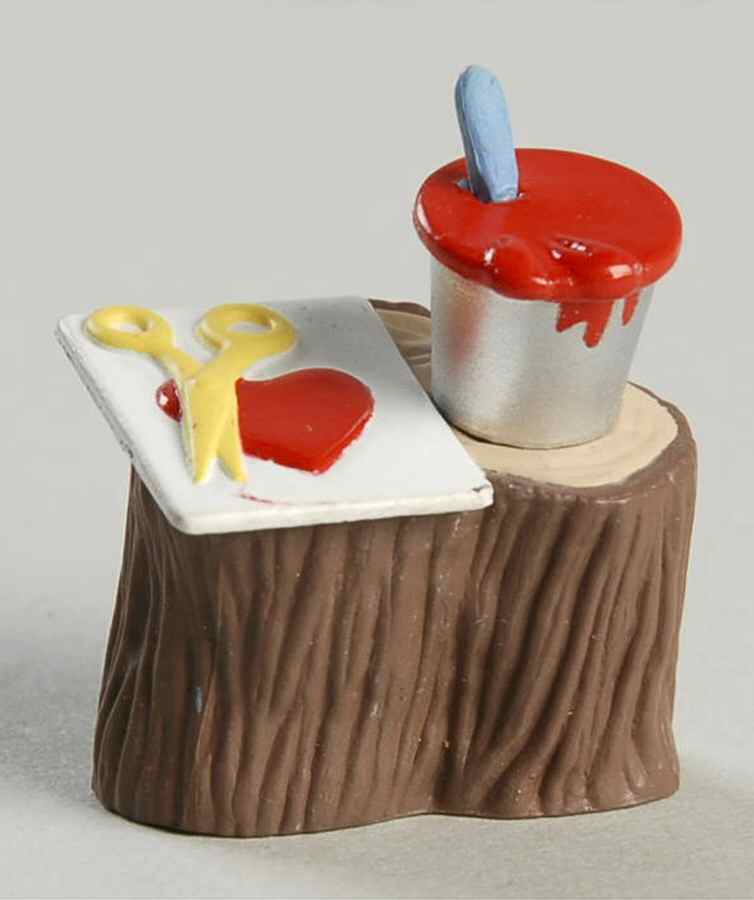 Merry Miniatures 1993 Tree Stump & Paint Can - Boxed by Hallmark Gold Crown-1