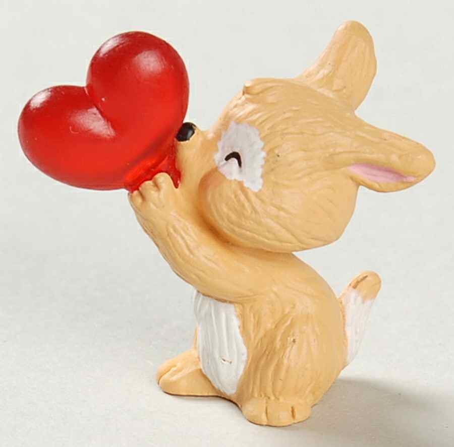 Merry Miniatures 1993 Dog With Balloon Heart - Boxed by Hallmark Gold Crown-1