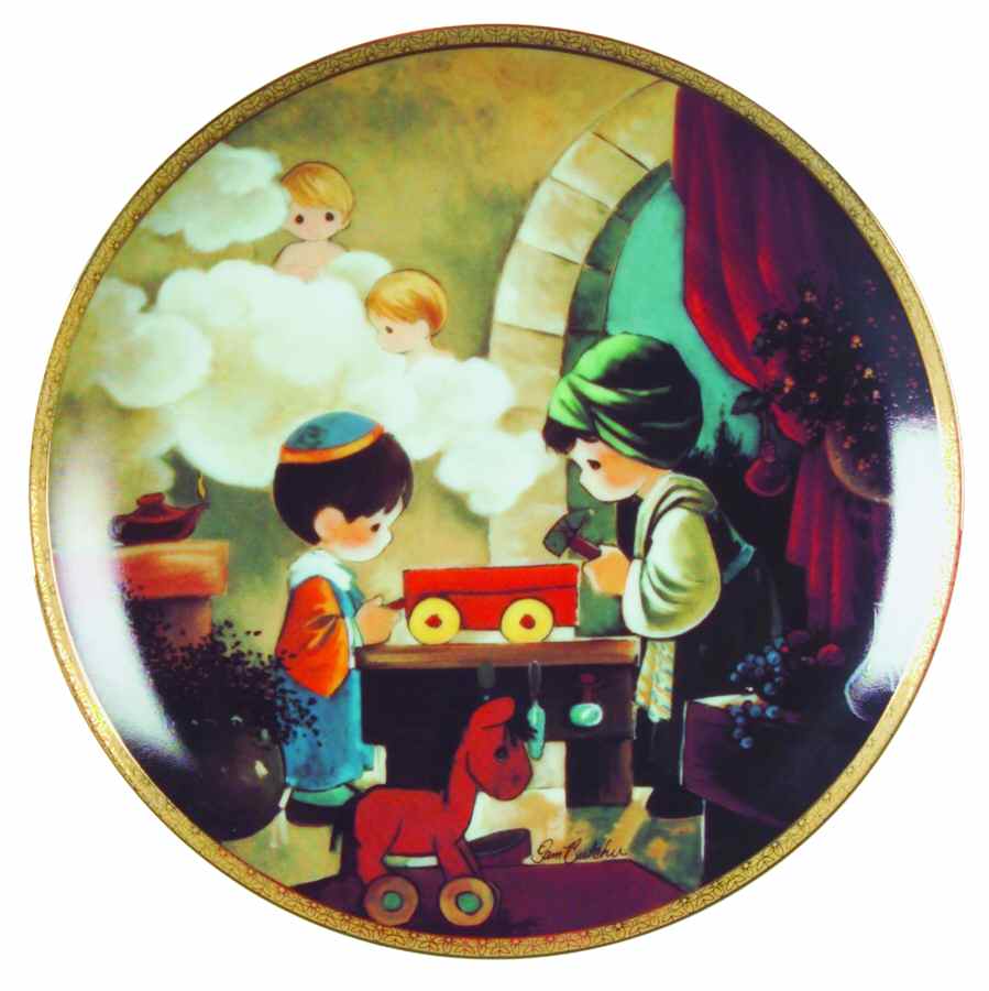 Precious Moments Bible Story The Carpenter Shop - No Box by Hamilton Collection-1