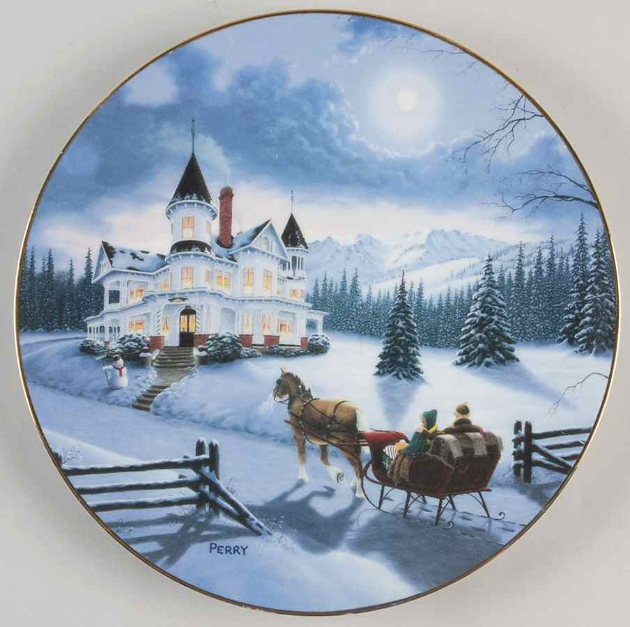Scenes of An American Christmas I'Ll Be Home For Christmas - With Box by Hamilton Collection-1