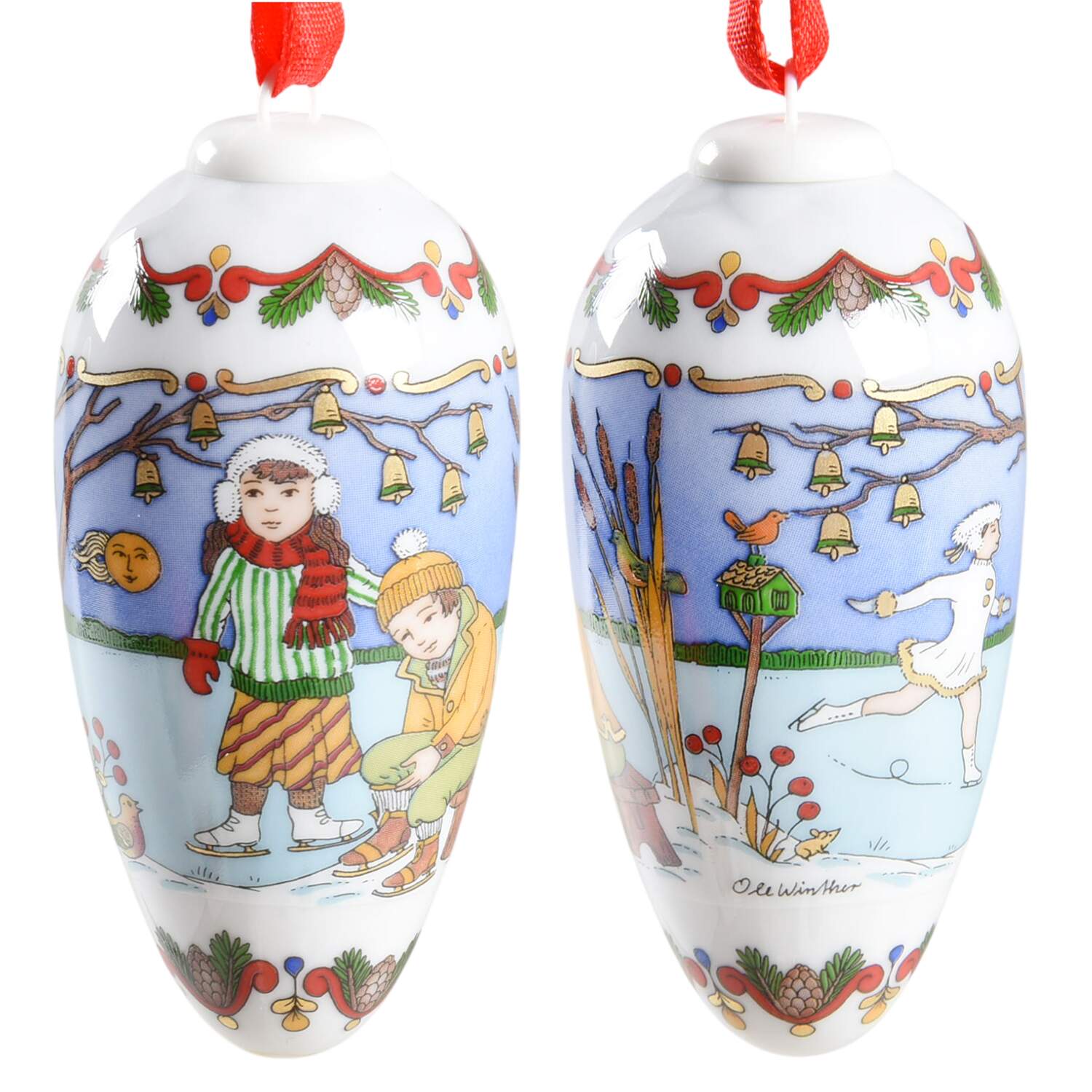 Annual China Pine Cone Ornament Ice Dancing - No Box by Hutschenreuther-1
