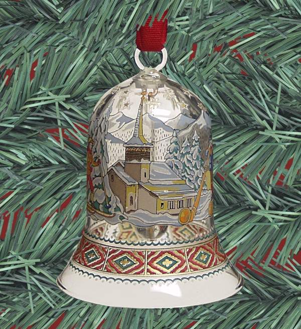 Annual Crystal Christmas Bell Bernese Mountain Range - Boxed by Hutschenreuther-1
