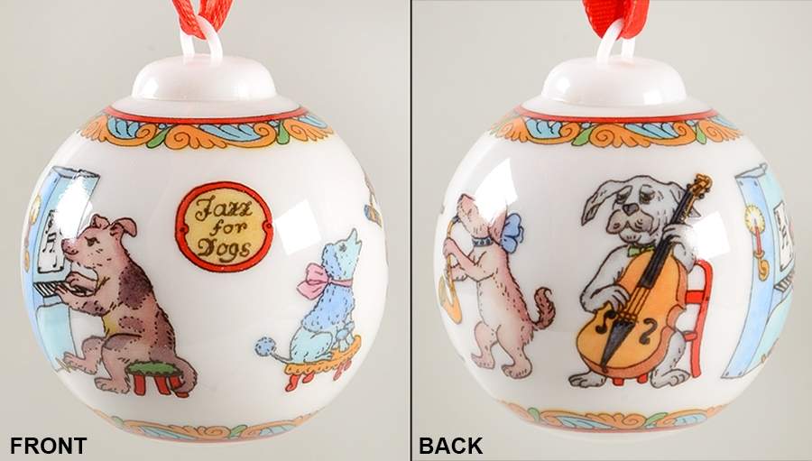 Miniature Ball Ornaments Canine Orchestra - No Box by Hutschenreuther-1