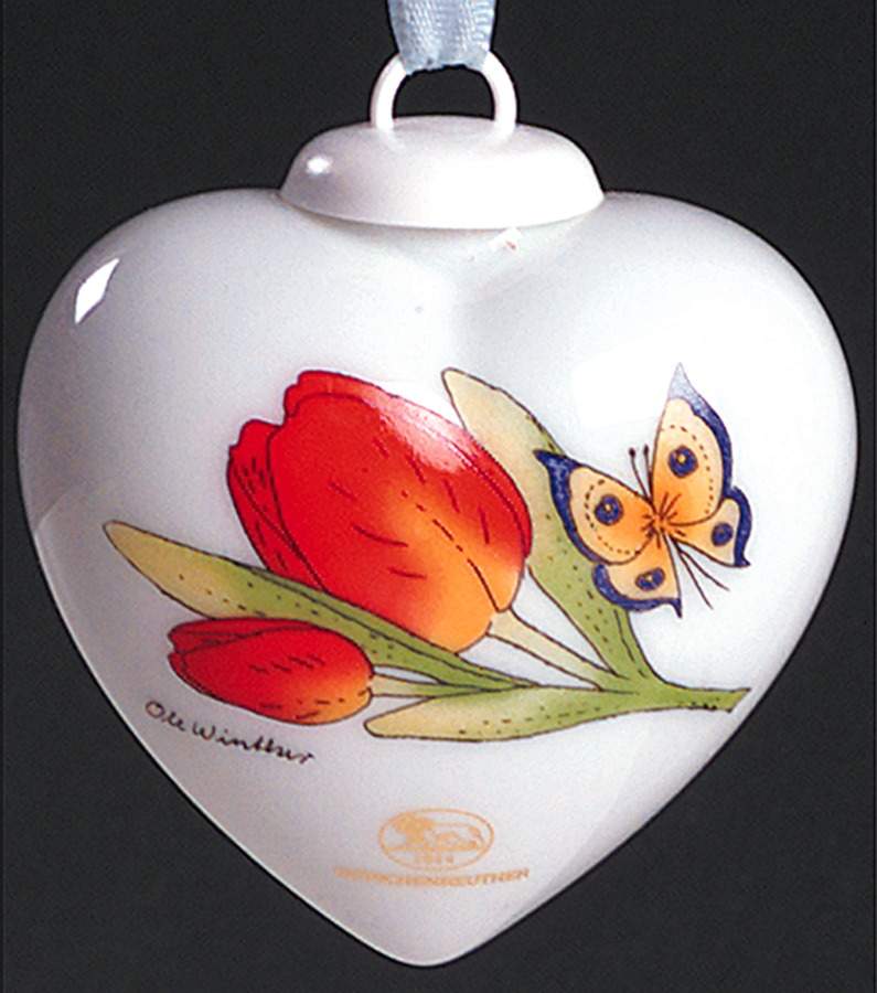China Mini Heart Ornaments Tulips - Boxed by Hutschenreuther-1