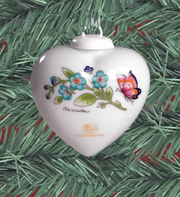 China Mini Heart Ornaments Forget Me Nots - Boxed by Hutschenreuther-1