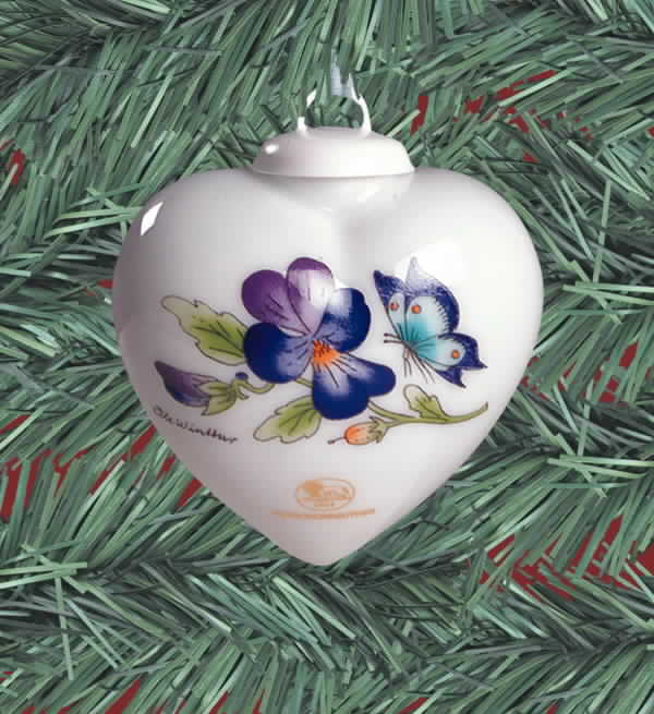 China Mini Heart Ornaments Violets - Boxed by Hutschenreuther-1
