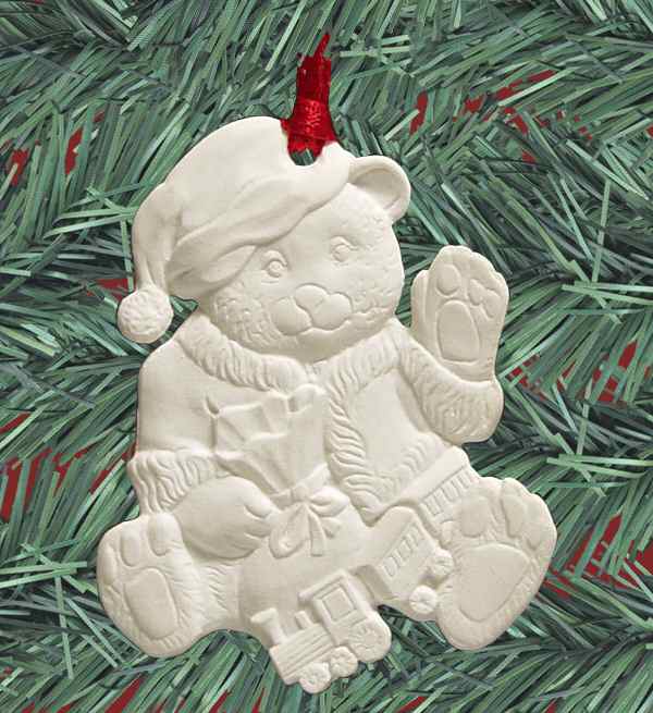White Christmas Teddy Bear - With Box by Hutschenreuther-1