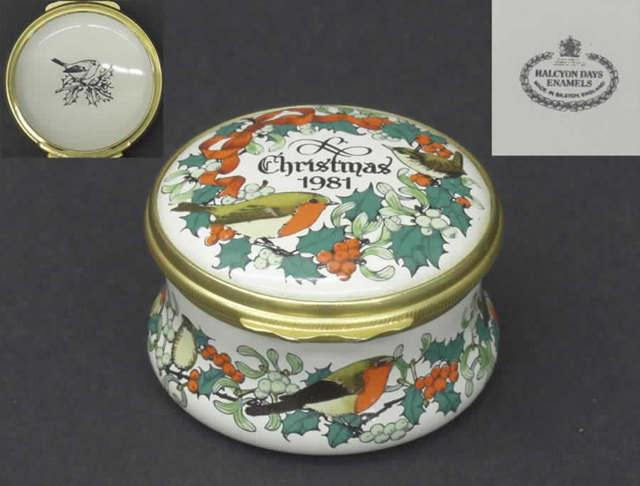Halcyon Days Christmas Box 1981-Christmas Bird - Boxed by Halcyon Days-1