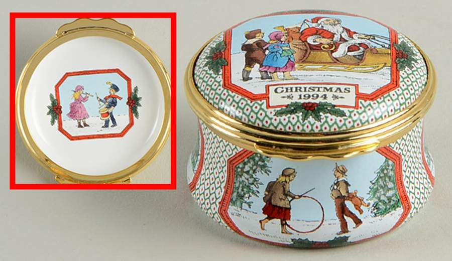 Halcyon Days Christmas Box 1994-Santa  And Children - No Box by Halcyon Days-1