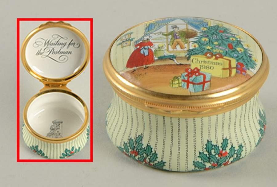 Halcyon Days Christmas Box 1980-Waiting For The Postman - No Box by Halcyon Days-1