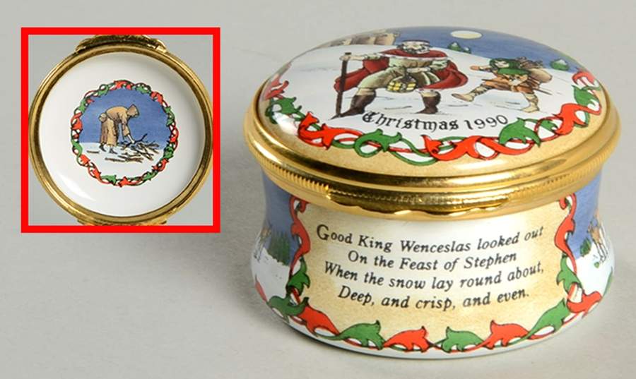 Halcyon Days Christmas Box 1990-Good King Wenceslas - No Box by Halcyon Days-1