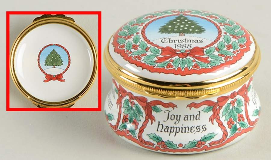 Halcyon Days Christmas Box 1988-Joy And Happiness - Boxed by Halcyon Days-1