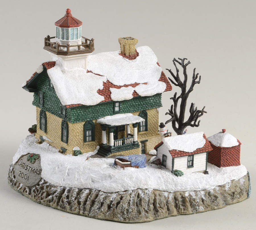 Christmas Lighthouse Old Michigan City, Indiana - Boxed by Harbour Lights-1