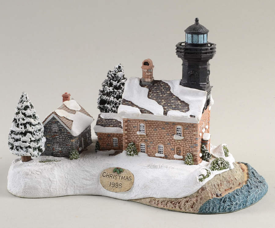 Christmas Lighthouse Old Field Point New York - Boxed by Harbour Lights-1