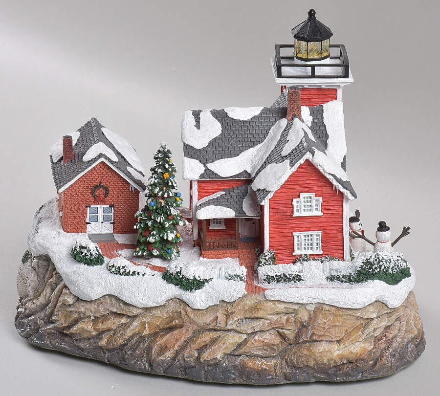 Christmas Lighthouse Conanicut, Rhode Island - Boxed by Harbour Lights-1