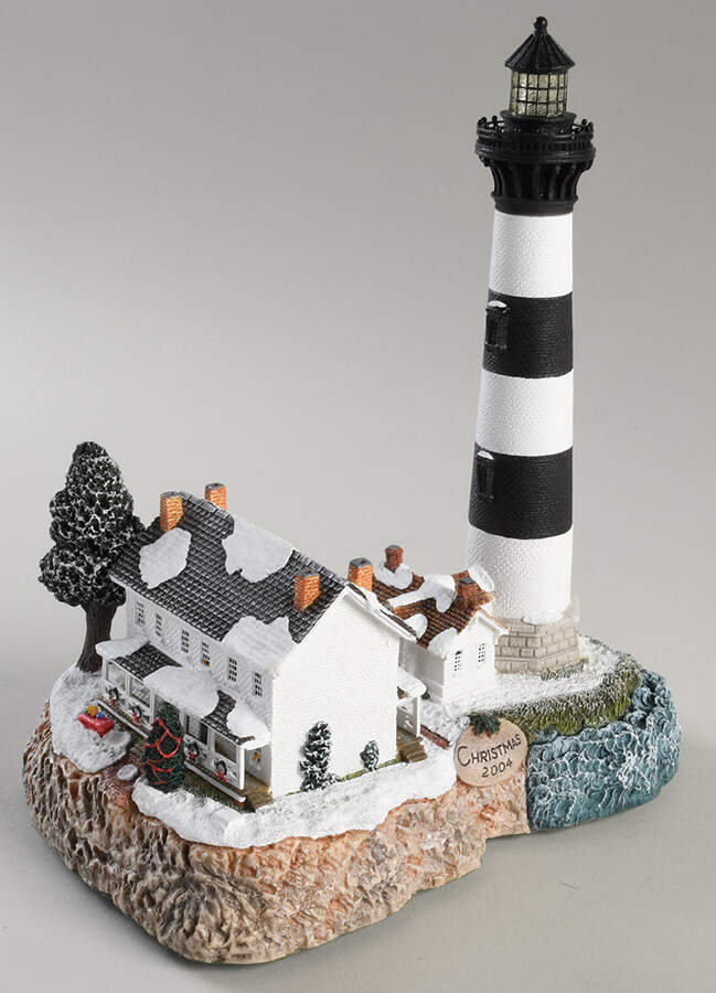 Christmas Lighthouse Bodie Island, North Carolina - Boxed by Harbour Lights-1