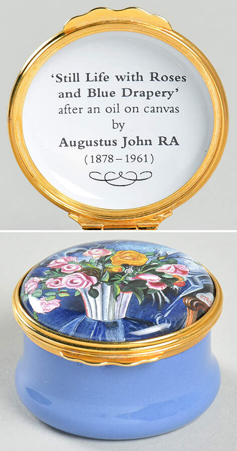 Halcyon Days Box Augustus John -Still Life With Roses&Blu - Boxed by Halcyon Days-1