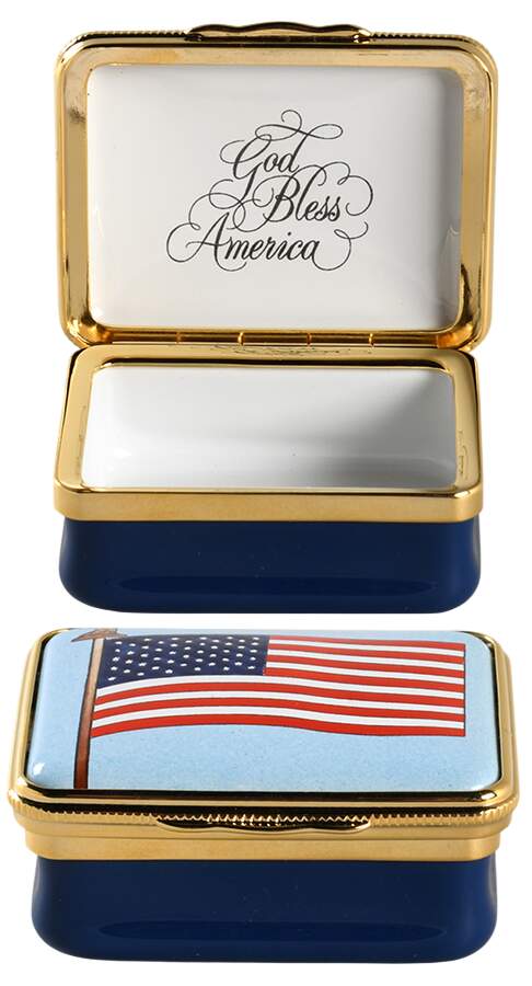 Halcyon Days Box American Flag-God Bless America - With Box by Halcyon Days-1