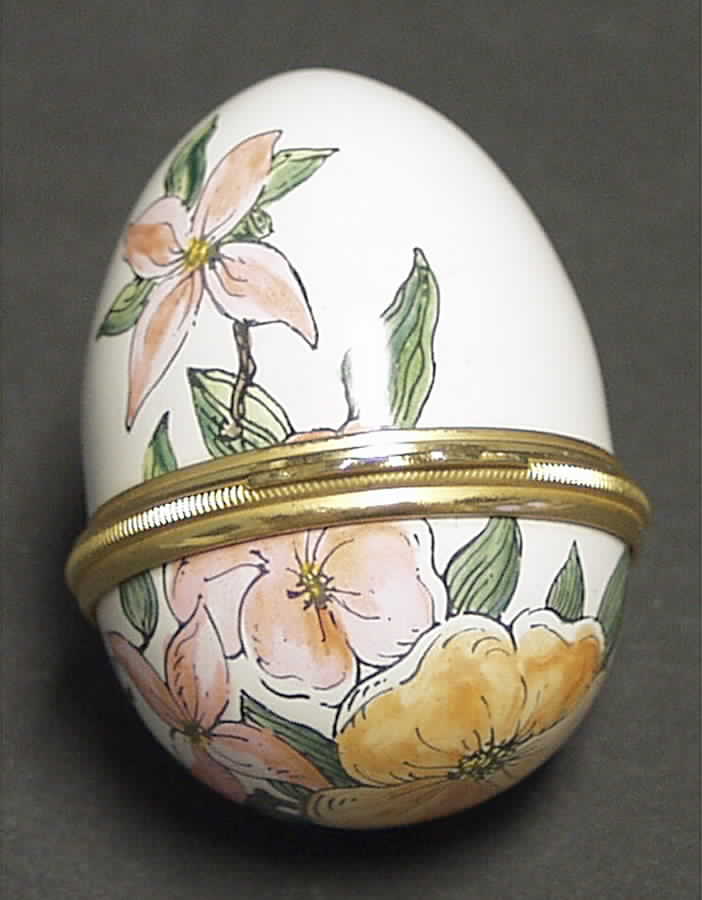 Tiffany & Co Boxes Floral Egg-Pansies - Boxed by Halcyon Days-1