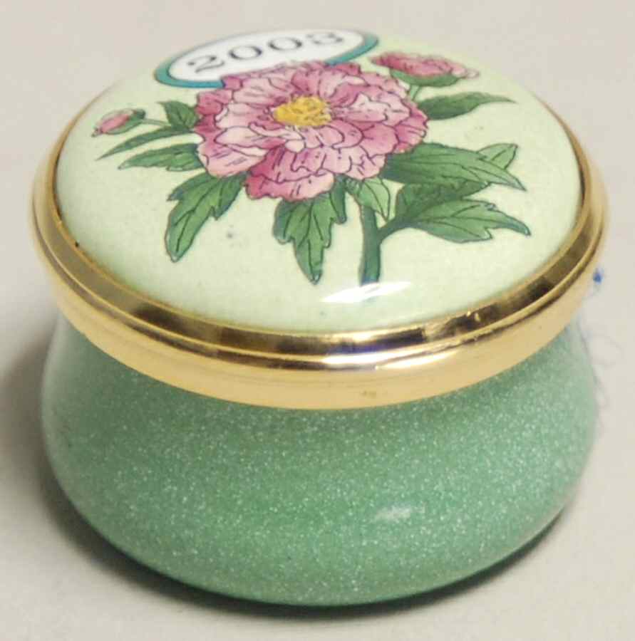 Annual Year Mini Box 2003-Peony Flower - No Box Nb2003 by Halcyon Days-1