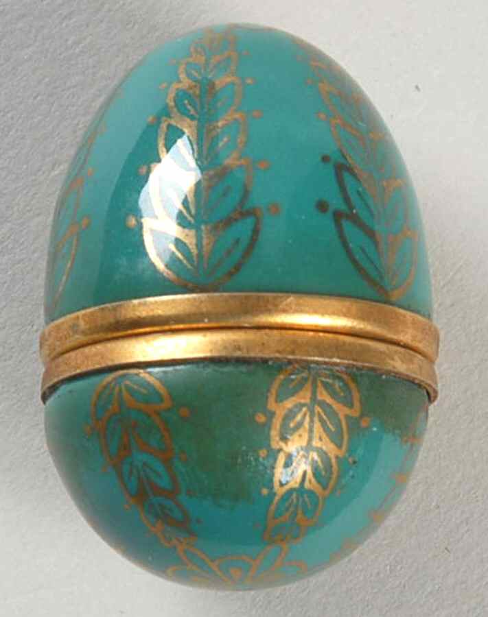 Halcyon Days Box Teal With Gold Laurel-Egg - No Box by Halcyon Days-1
