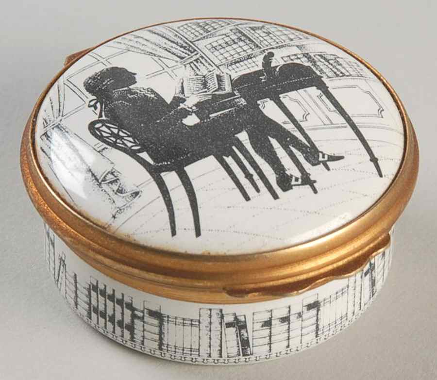 Halcyon Days Box Silhouette-Man At Desk-Round - Boxed by Halcyon Days-1