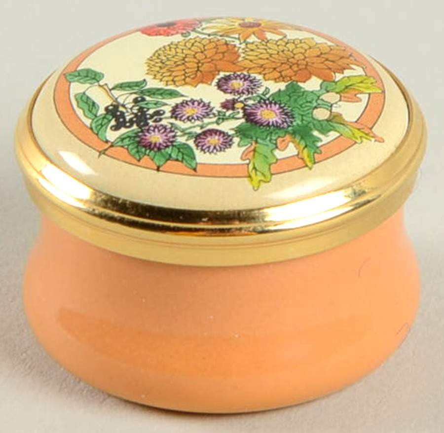 Halcyon Days Box Brown Box With Flowers-Mini - With Box Bx344 by Halcyon Days-1