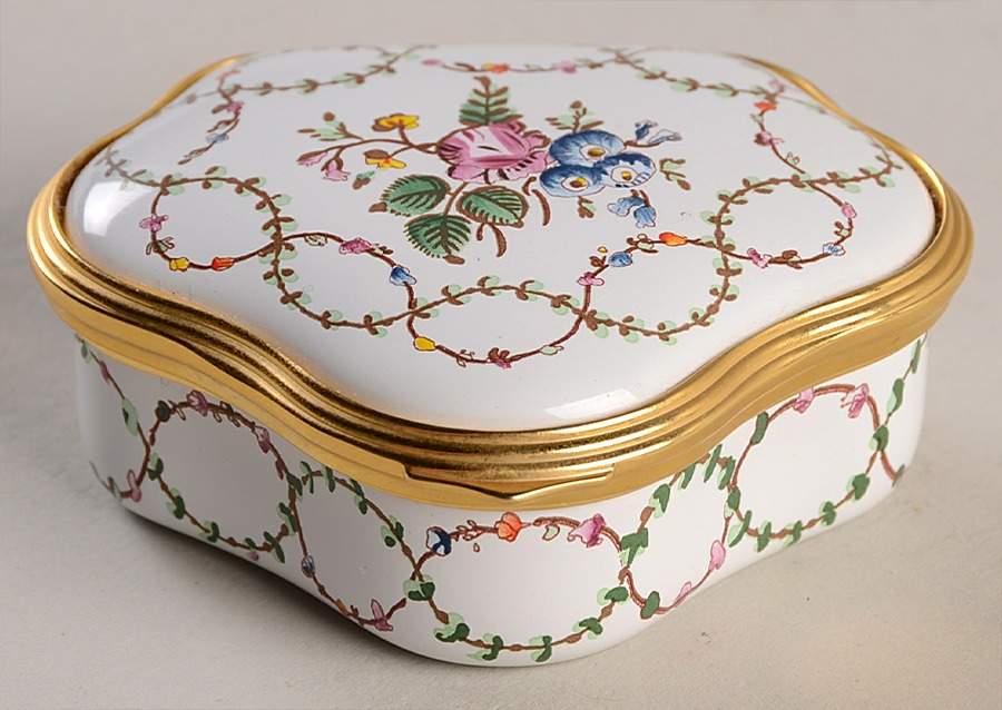 Halcyon Days Box Country Flowers-V&A Museum - With Box Bx351 by Halcyon Days-1