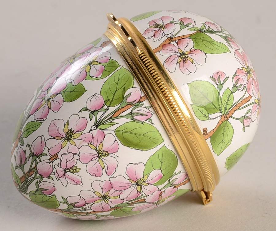 Halcyon Days Box Pink Flowers Egg - No Box by Halcyon Days-1