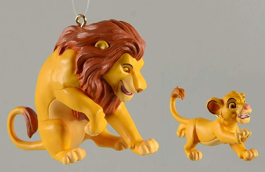 The Lion King-Disney Mufasa  And Simba-2 Pc-2003 - Boxed by Hallmark Gold Crown-1