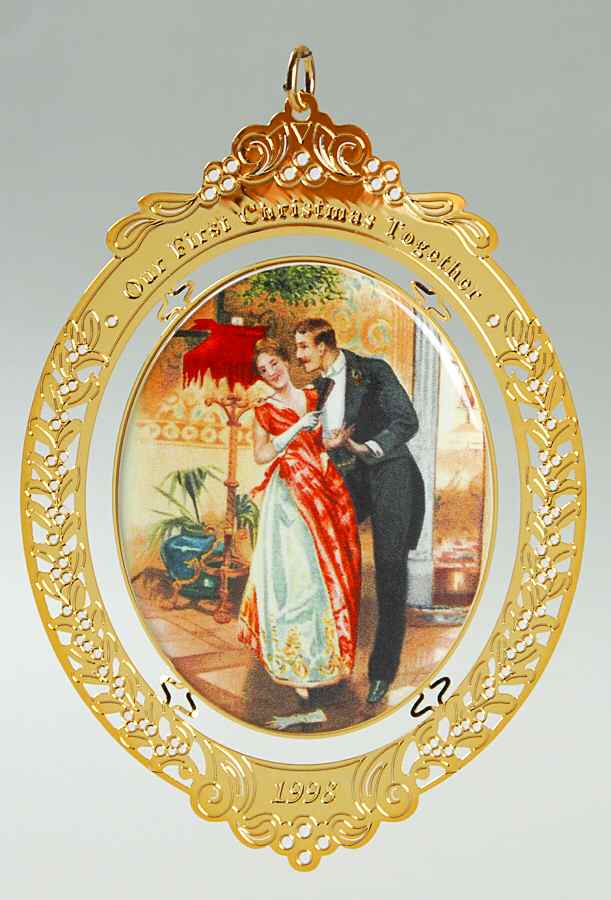 1998 Hallmark Christmas Ornaments Our First Christmas Together - Boxed by Hallmark Gold Crown-1