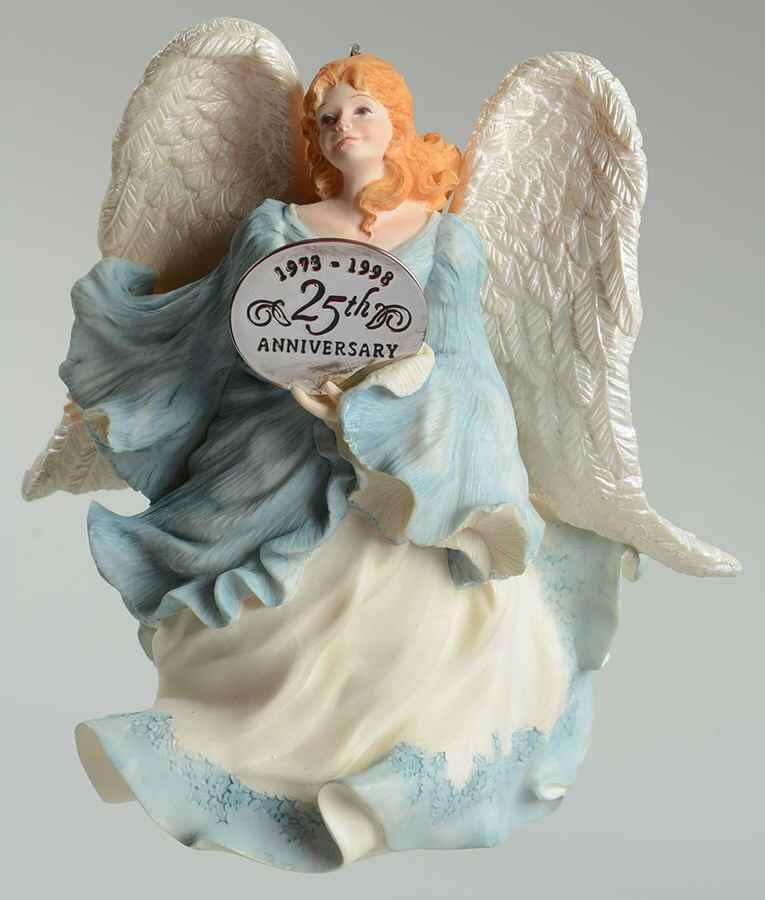 1998 Hallmark Christmas Ornaments Joyful Messenger 25th Anniversary - Boxed by Hallmark Gold Crown-1