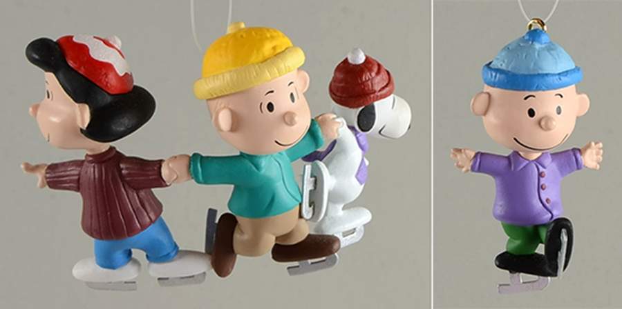 Peanuts Christmas Ornament Follow The Leader (Set Of 3) - Boxed by Hallmark Gold Crown-1