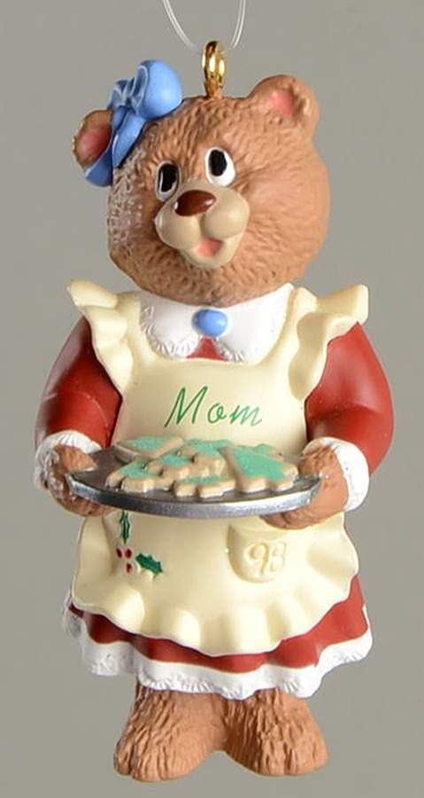 1998 Hallmark Christmas Ornaments Mom-Bear With Cookies - Boxed by Hallmark Gold Crown-1