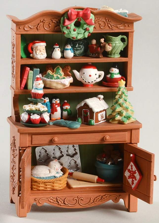 Santa's North Pole Home Mrs Claus' Cupboard - Brown - Boxed by Hallmark Gold Crown-1