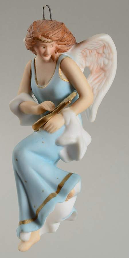 Collectors Club Ornament Angelic Minstrel-Porcelain - Boxed by Hallmark Gold Crown-1