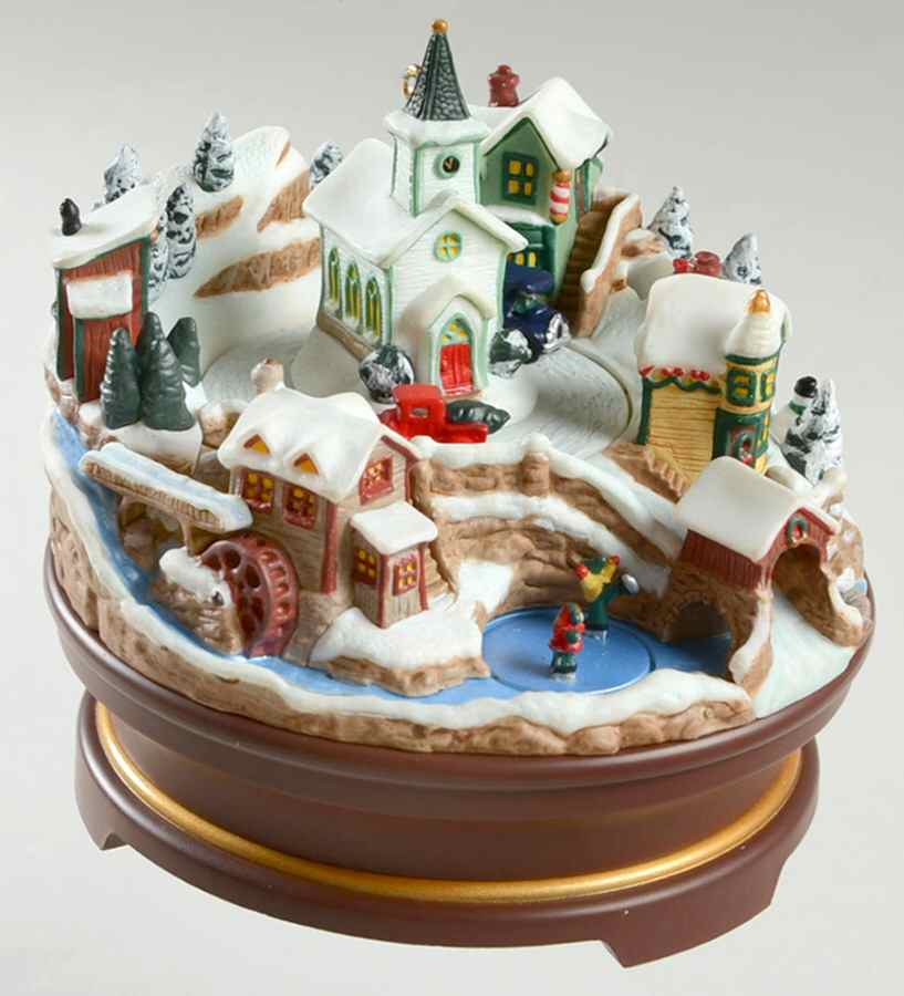 Collectors Club Ornament Joyful Christmas Village-Music/Motion - Boxed by Hallmark Gold Crown-1