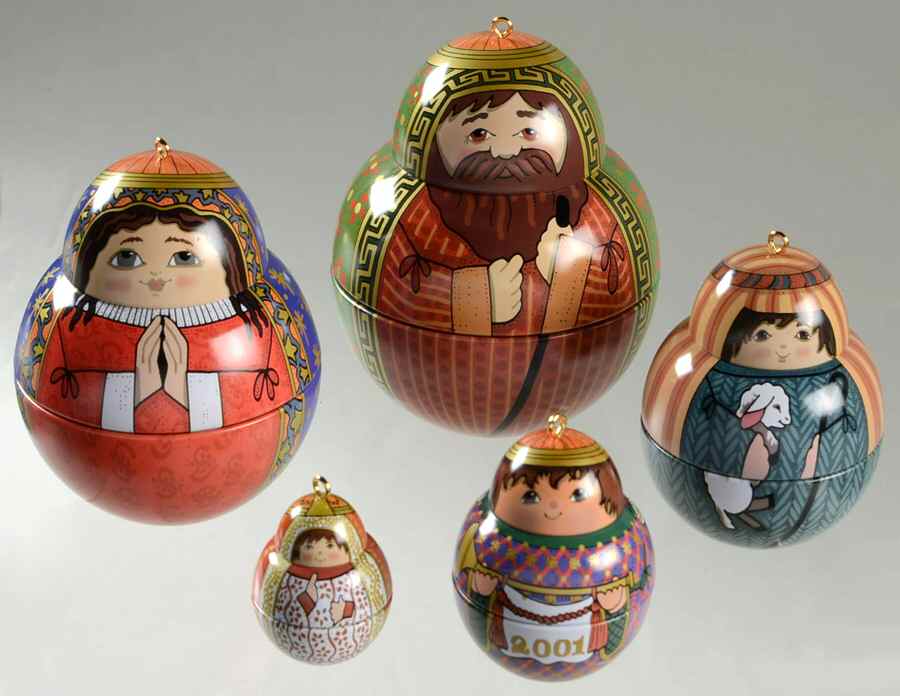 Collectors Club Ornament Nesting Nativity - Boxed by Hallmark Gold Crown-1