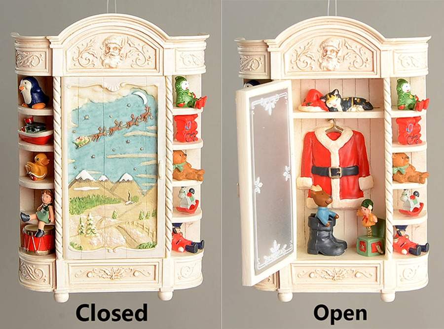 Santa's North Pole Home Santa's Armoire - White - Boxed by Hallmark Gold Crown-1