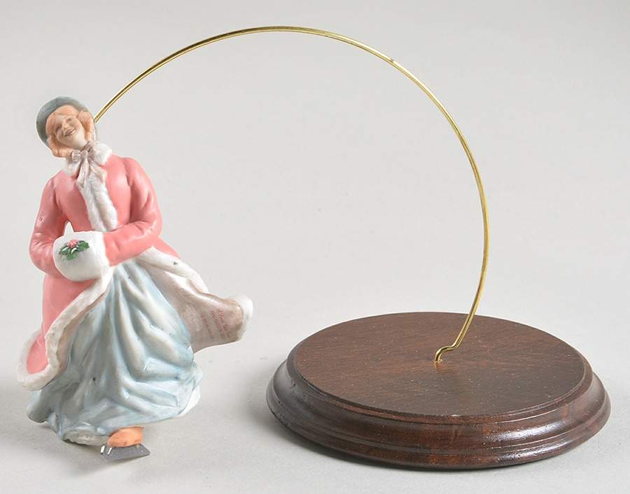 Collectors Club Ornament Victorian Skater-Porcelain With Stand - Boxed by Hallmark Gold Crown-1