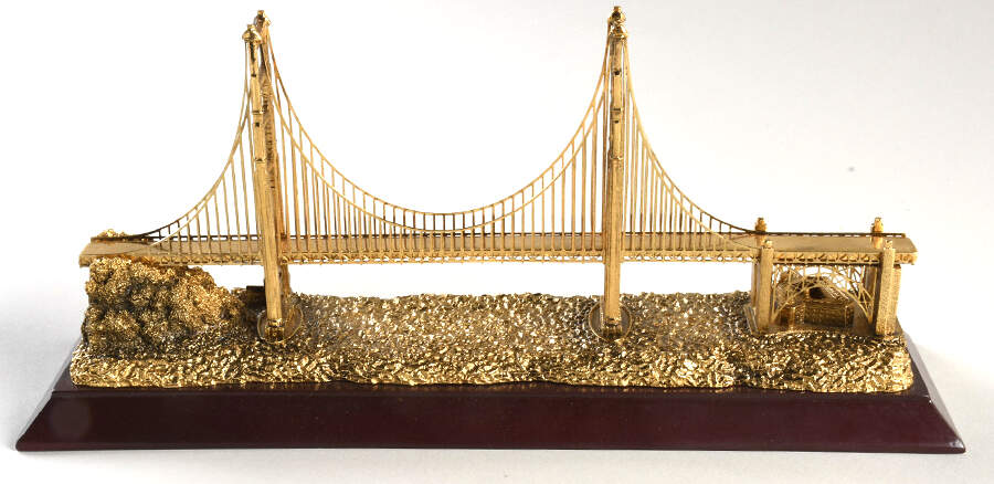Collectors Society Lighthouse Golden Gate Bridge-Goldplated - No Box 42 by Harbour Lights-1