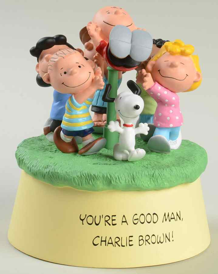 Peanuts Gallery A Good Man - Musical Figurine - Boxed by Hallmark Gold Crown-1